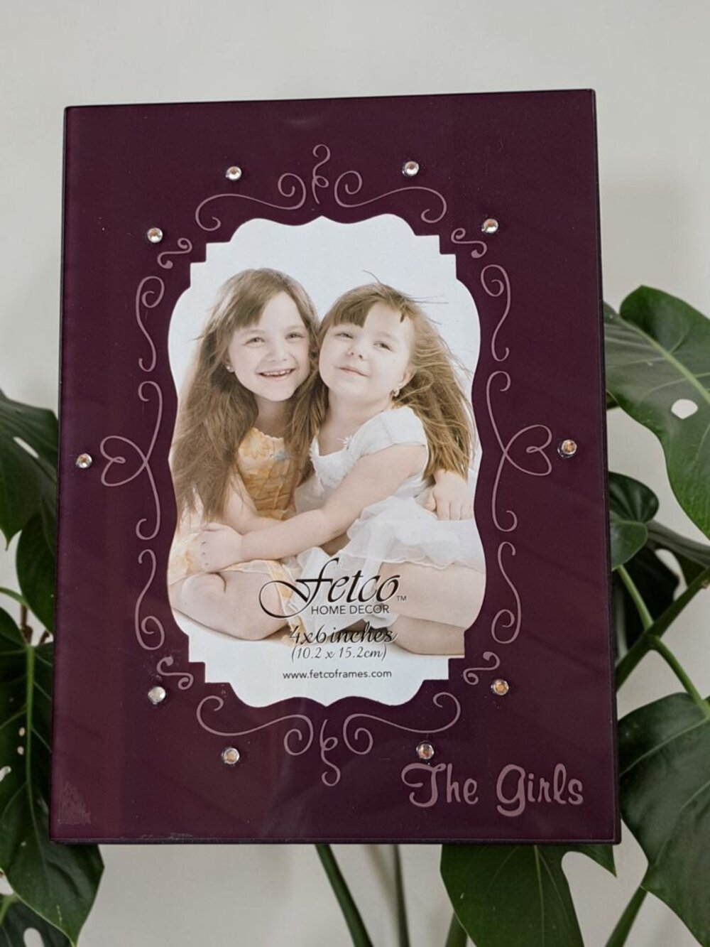 Fetco The Girls Picture Frame Purple with Rhinestones 4 x 6 inches